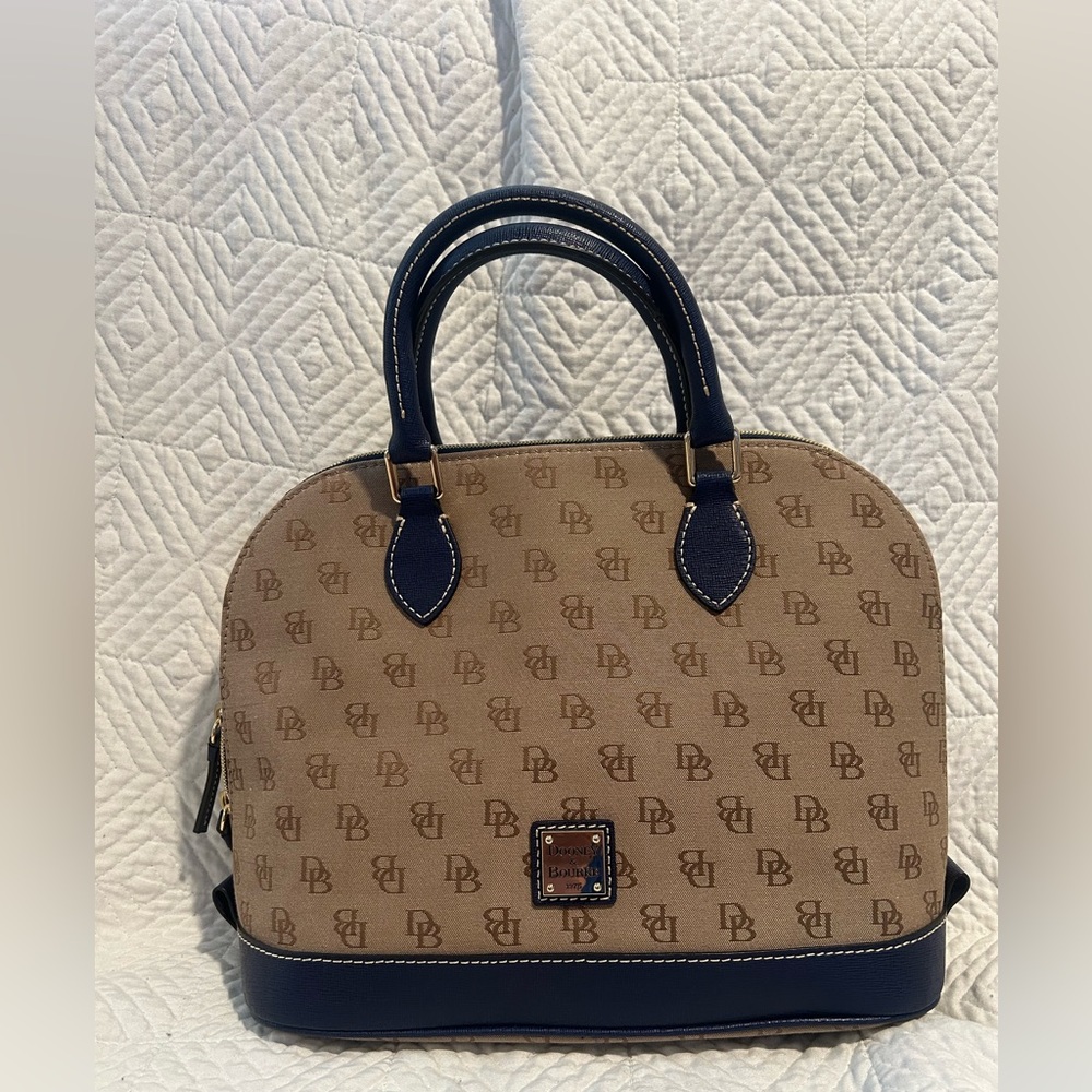 Dooney Bourke DB Logo Domed Satchel Bag W/Crossbody Strap